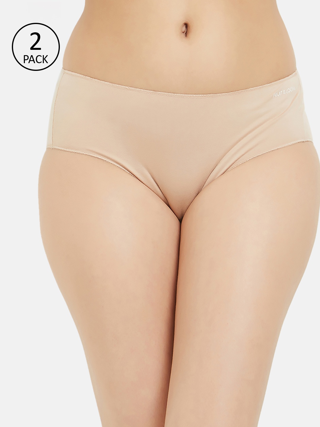 

Fruit of the loom Women Pack Of 2 Beige Solid Hipster Briefs FHPS04-A1S2