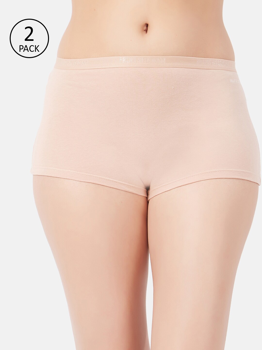 

Fruit of the loom Women Pack of 2 Beige Solid Boy Shorts FBYS03-A1S3