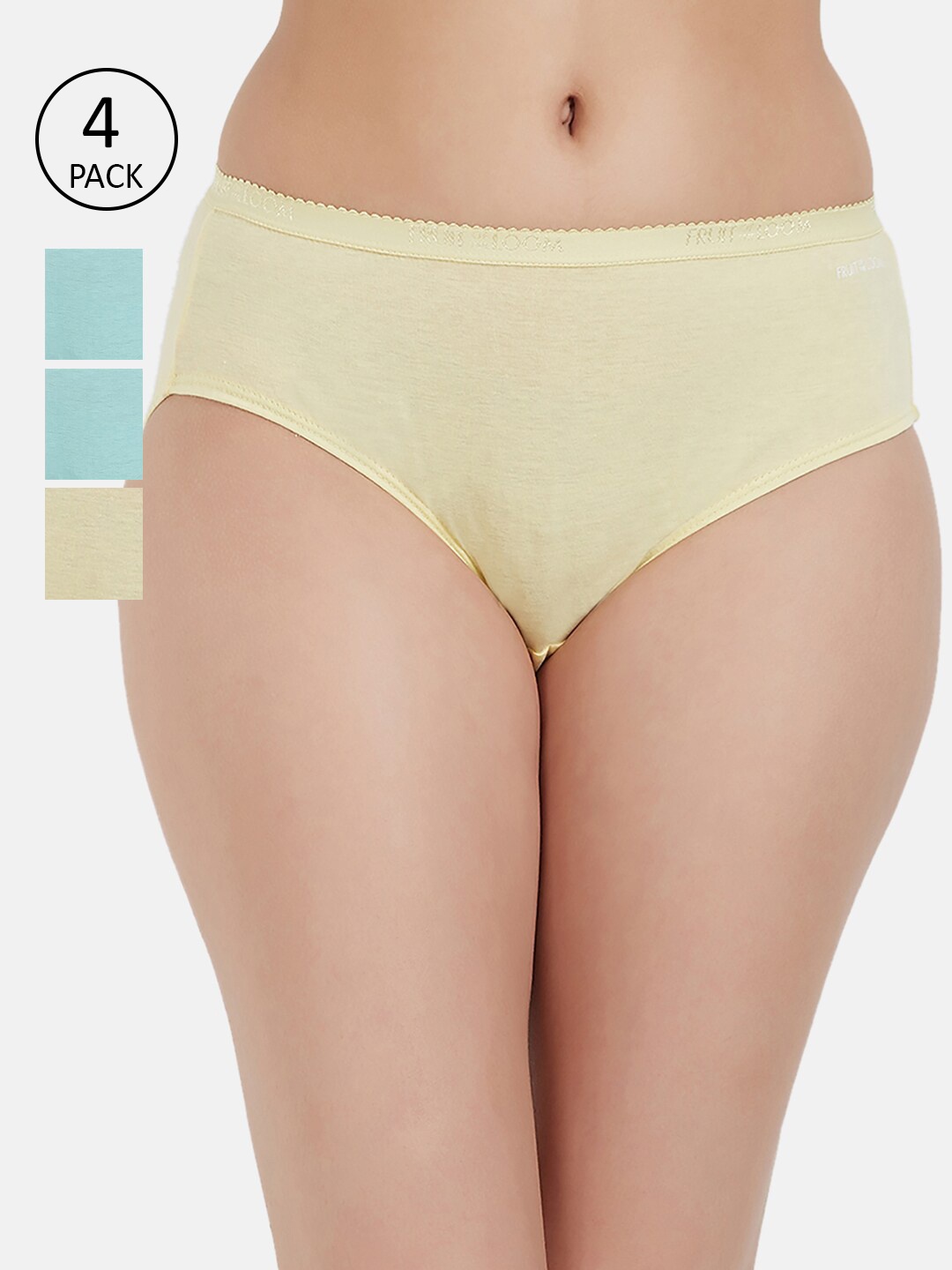 

Fruit of the loom Women Pack of 4 Solid Hipster Briefs FHPS02-2P-LA1S1, Blue