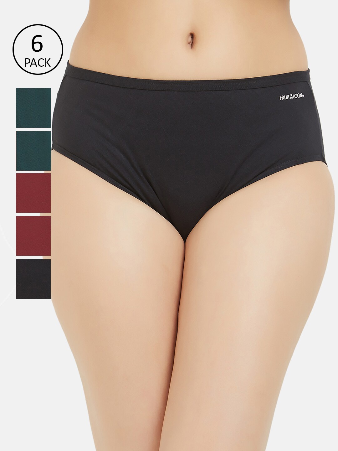 

Fruit of the loom Women Pack of 6 Solid Basic Briefs FHPS01-3P-DA1S4, Maroon