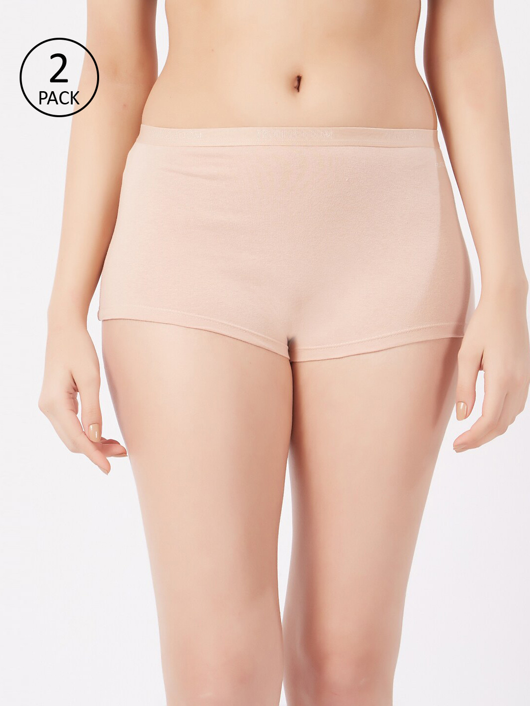 

Fruit of the loom Women Pack Of 2 Beige Solid Boy Shorts FBYS03-A1S3