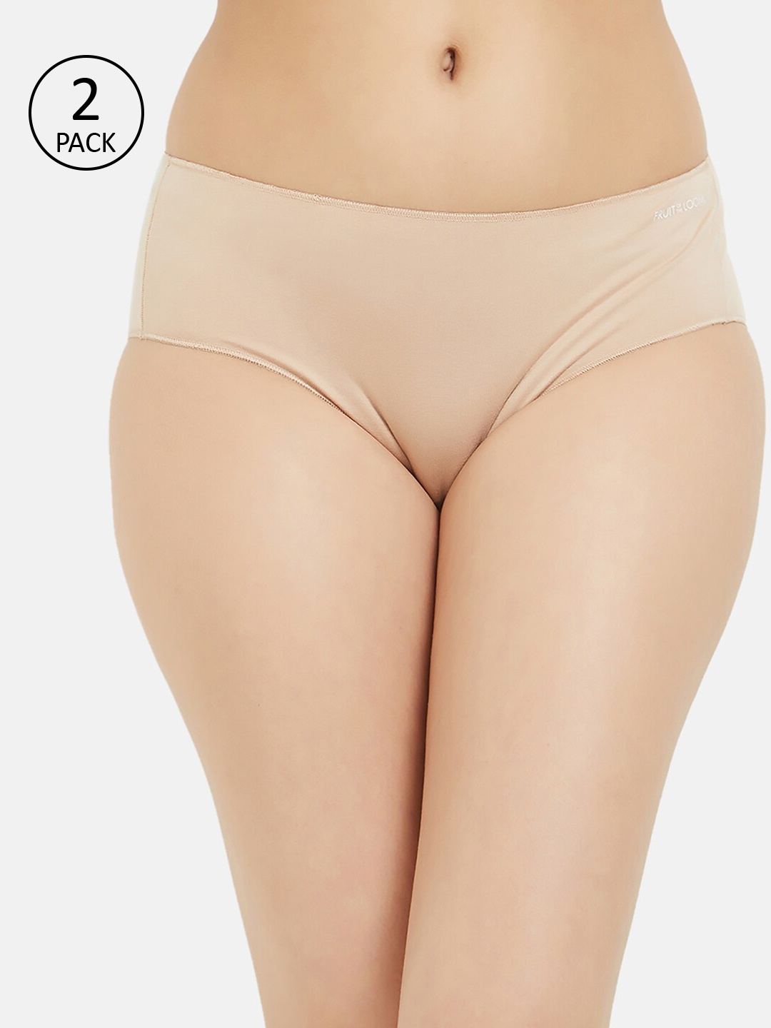

Fruit of the loom Women Pack of 2 Solid Hipster Briefs FHPS04-A1S2, Beige
