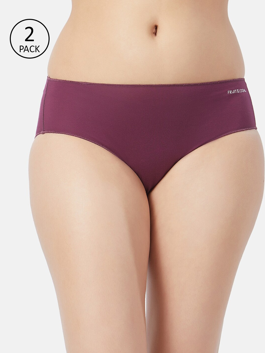 

Fruit of the loom Women Pack of 2 Purple Solid Bikini Briefs FBKS04-A1S3