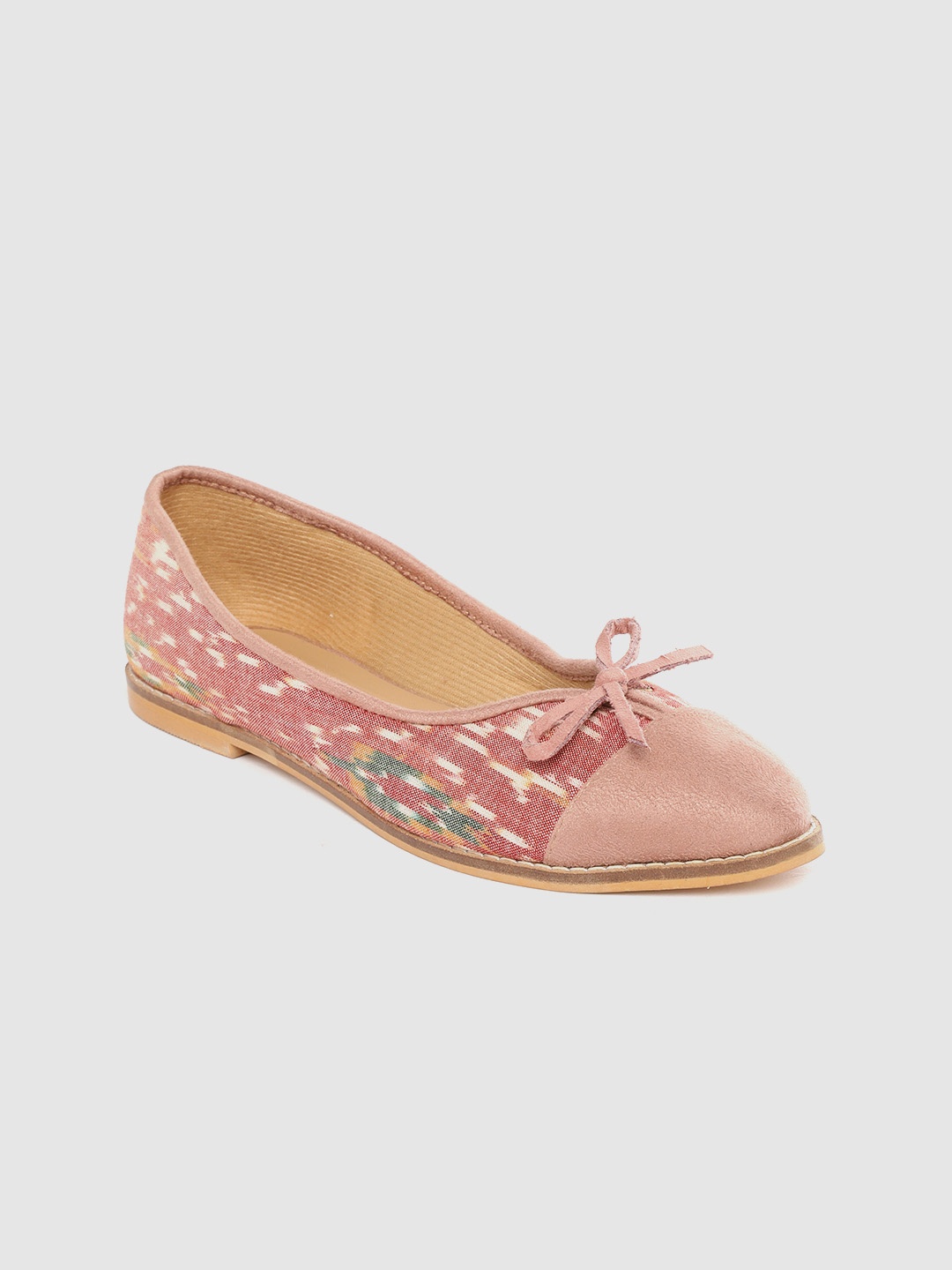 

Ekta Women Pink & White Ikat Printed Handcrafted Ballerinas