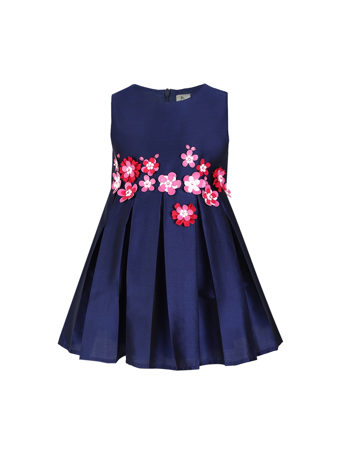 

A Little Fable Girls Navy Blue & Pink Embellished Fit and Flare Dress