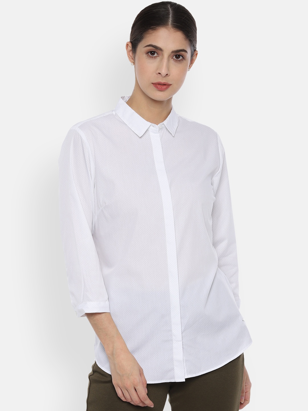 

Van Heusen Woman Women White Regular Fit Solid Formal Shirt