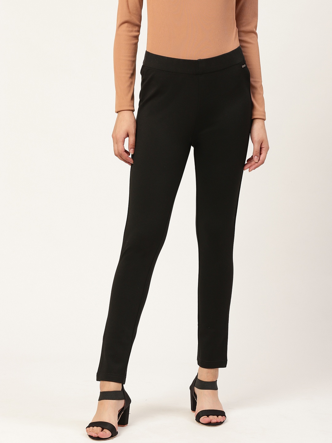 

Xpose Women Black Solid High-Rise Skinny Fit Treggings