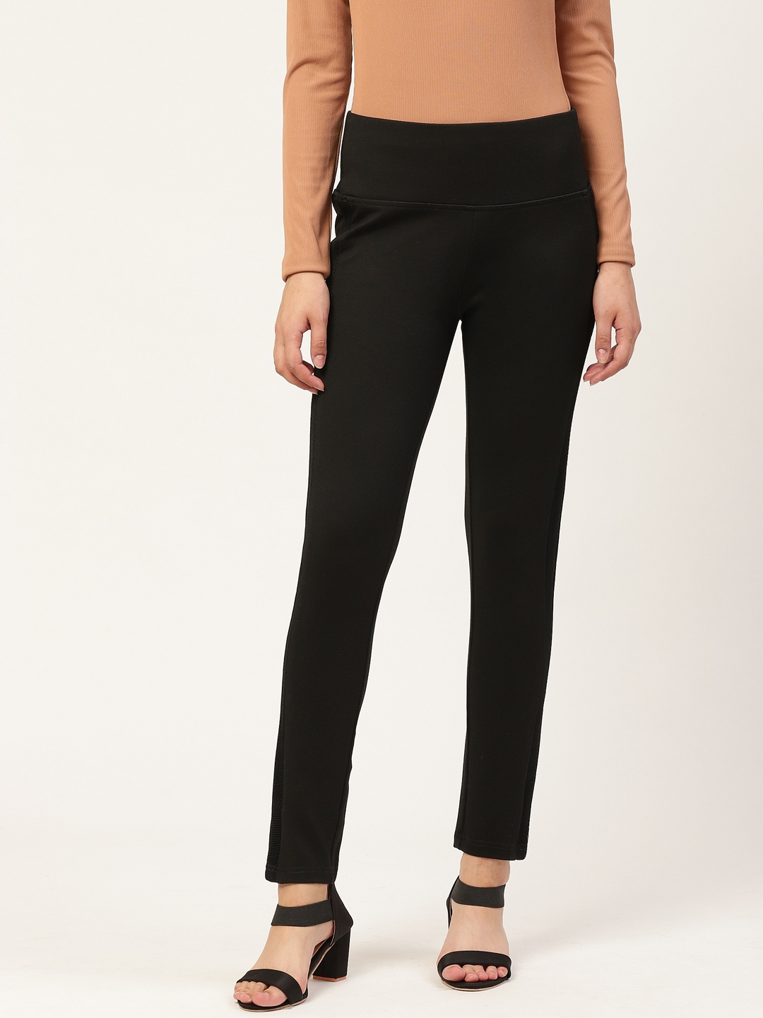 

Xpose Women Black Solid High-Rise Skinny Fit Treggings