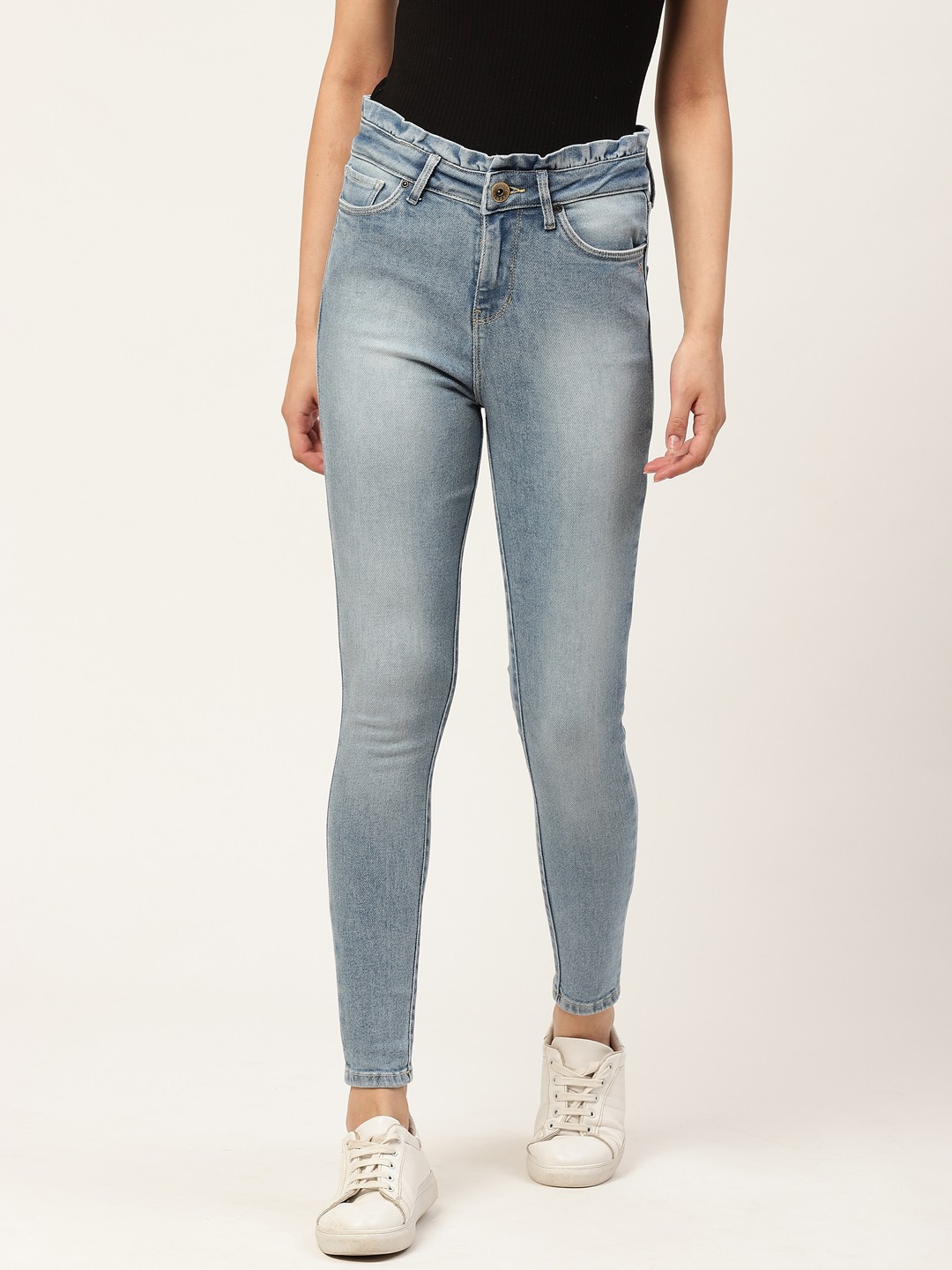 

Xpose Women Blue Slim Fit High-Rise Clean Look Stretchable Jeans