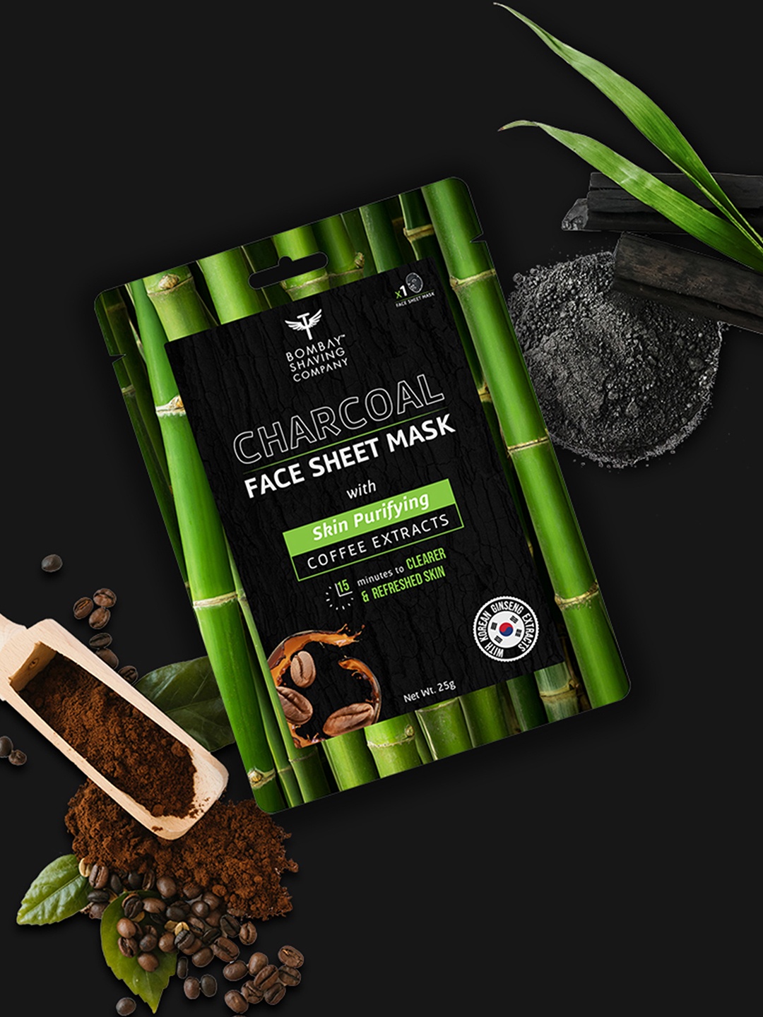 

Bombay Shaving Company Charcoal Skin Restoration & Rejuvenation Sheet Mask Set of 2, Black
