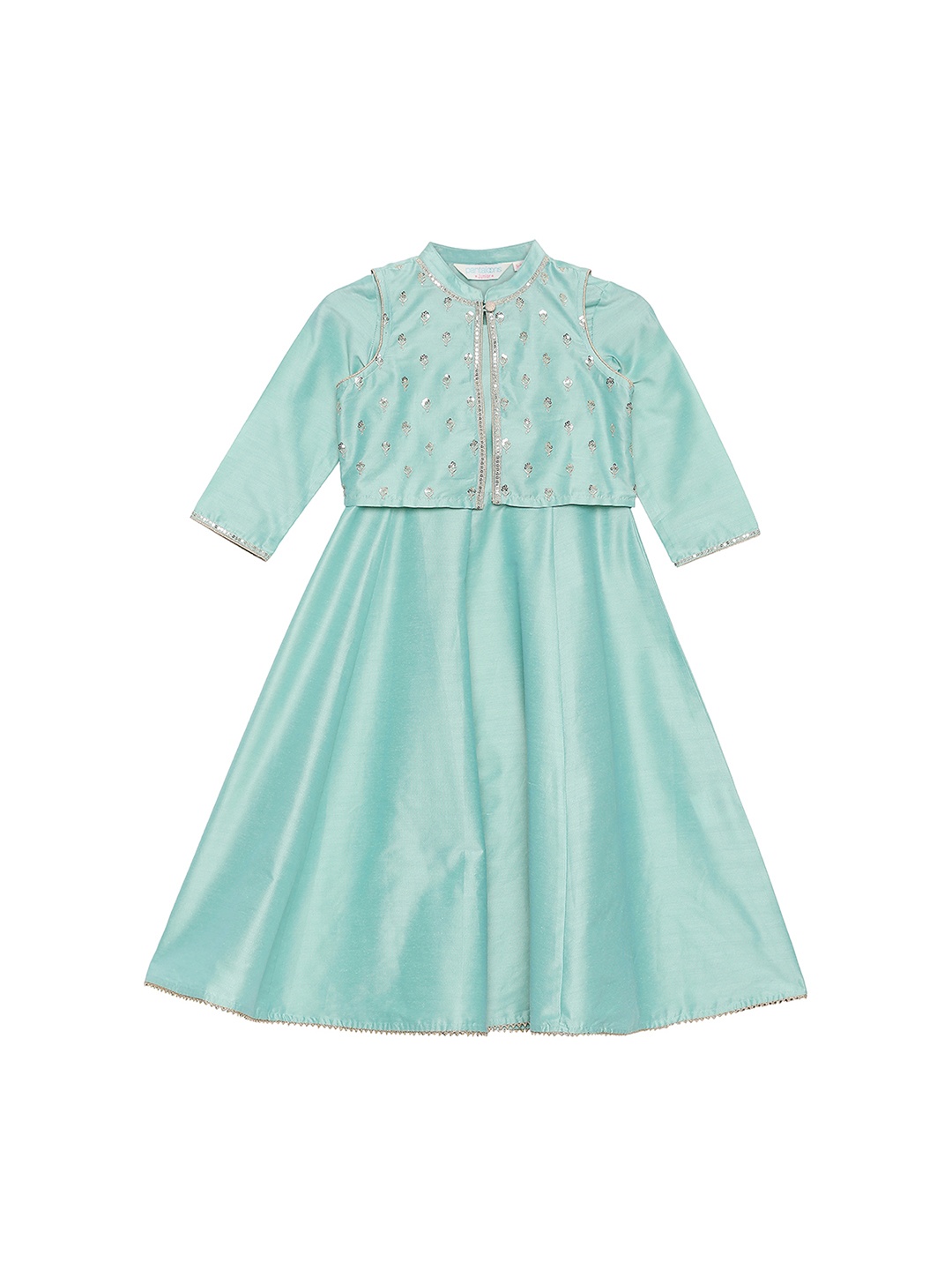 

AKKRITI BY PANTALOONS Girls Blue Solid A-Line Kurta