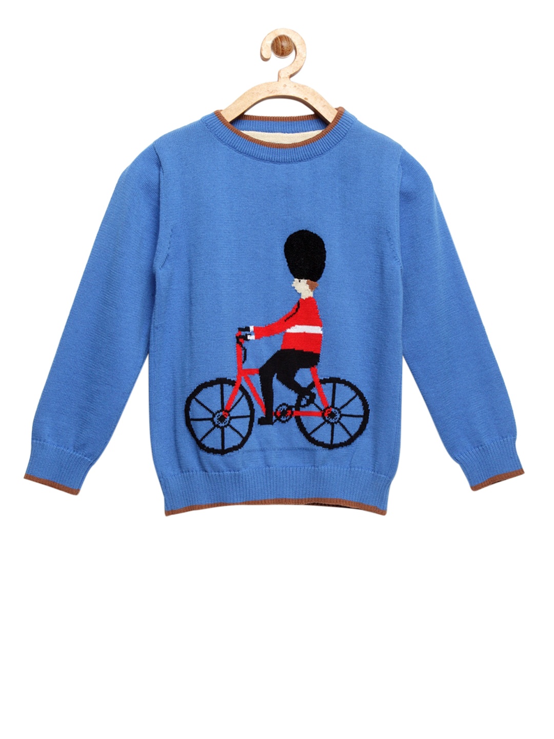 

Cherry Crumble Kids Blue Printed Royal Guard Pullover