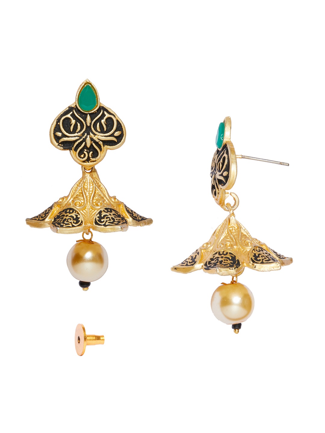 

AccessHer Gold-Plated & Green Classic Jhumkas