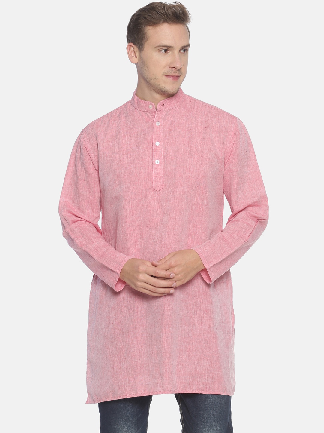 

Sethukrishna Men Red Solid Straight Kurta