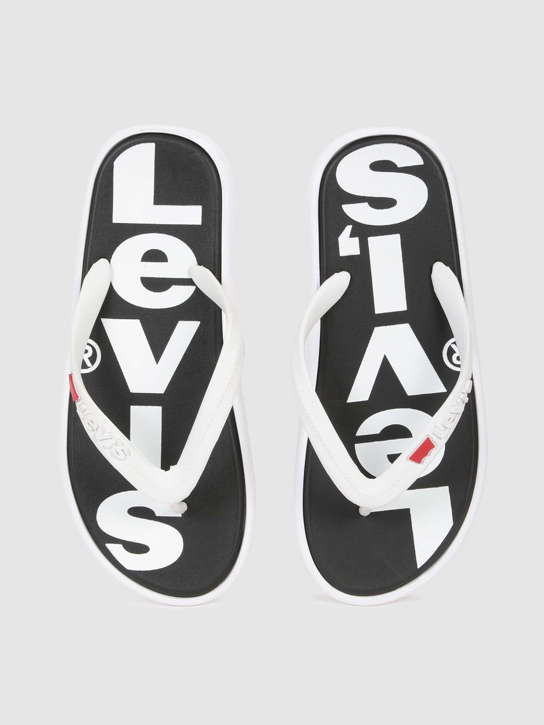 

Levis Men Black & White Printed DELAMAR Thong Flip-Flops