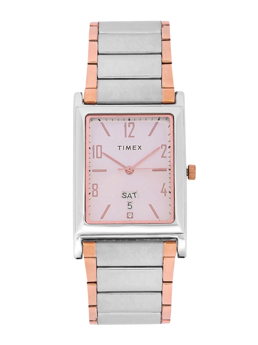 

Timex Men Pink & Silver-Toned Analogue Watch TW000L520