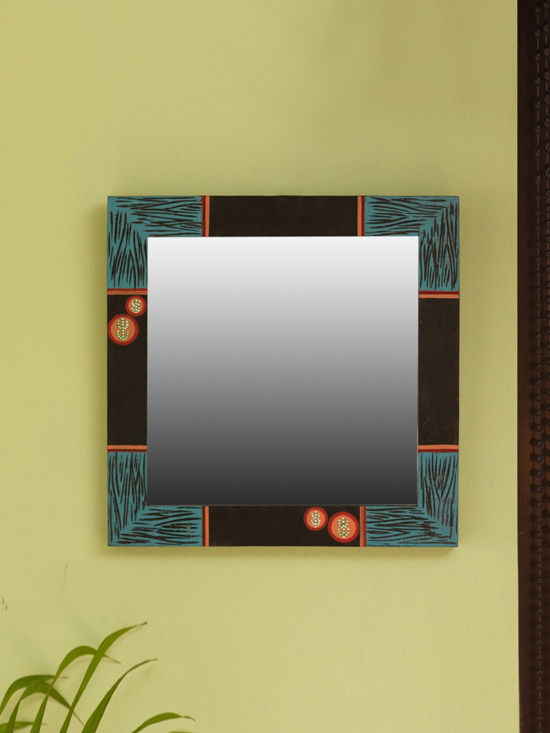 

ExclusiveLane 'Oasis Reflection' Hand Carved Wall Mirror In Mango Wood, Brown