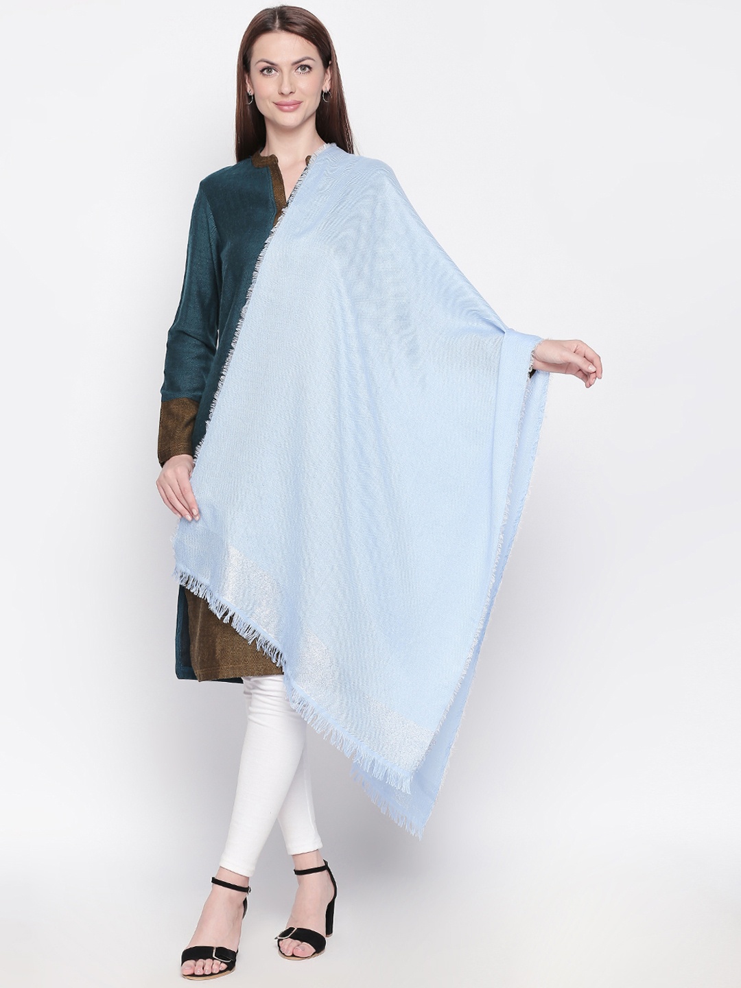 

RANGMANCH BY PANTALOONS Women Blue Woven Design Shawl