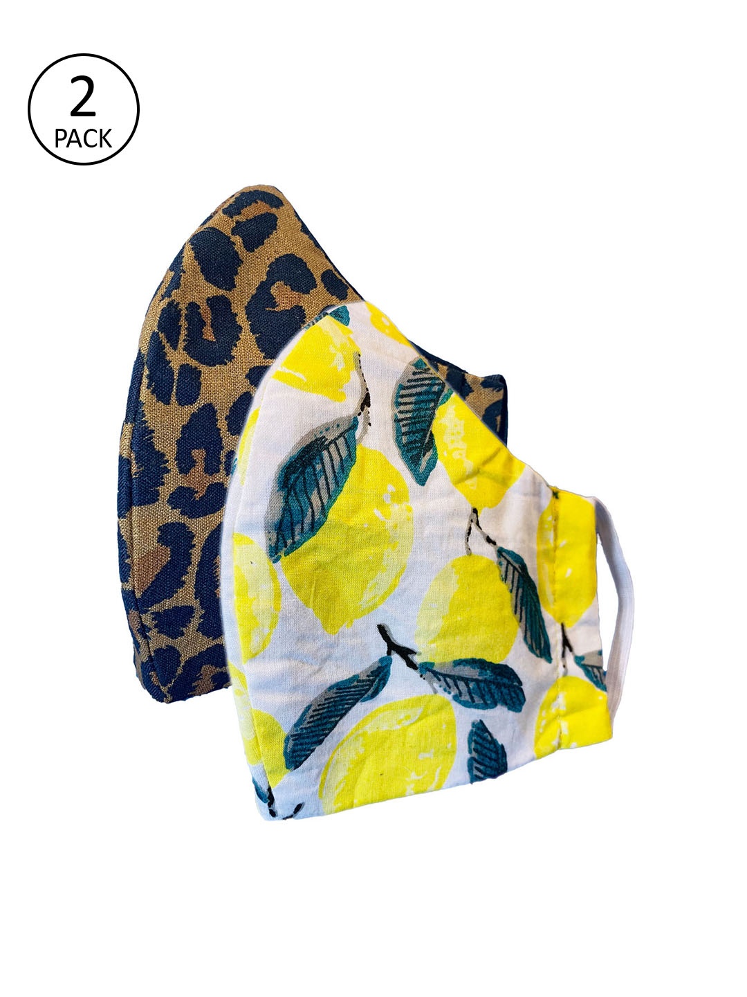 

Sera Unisex 2 Pcs 3-Ply Printed Reusable Outdoor Fabric Masks, Yellow