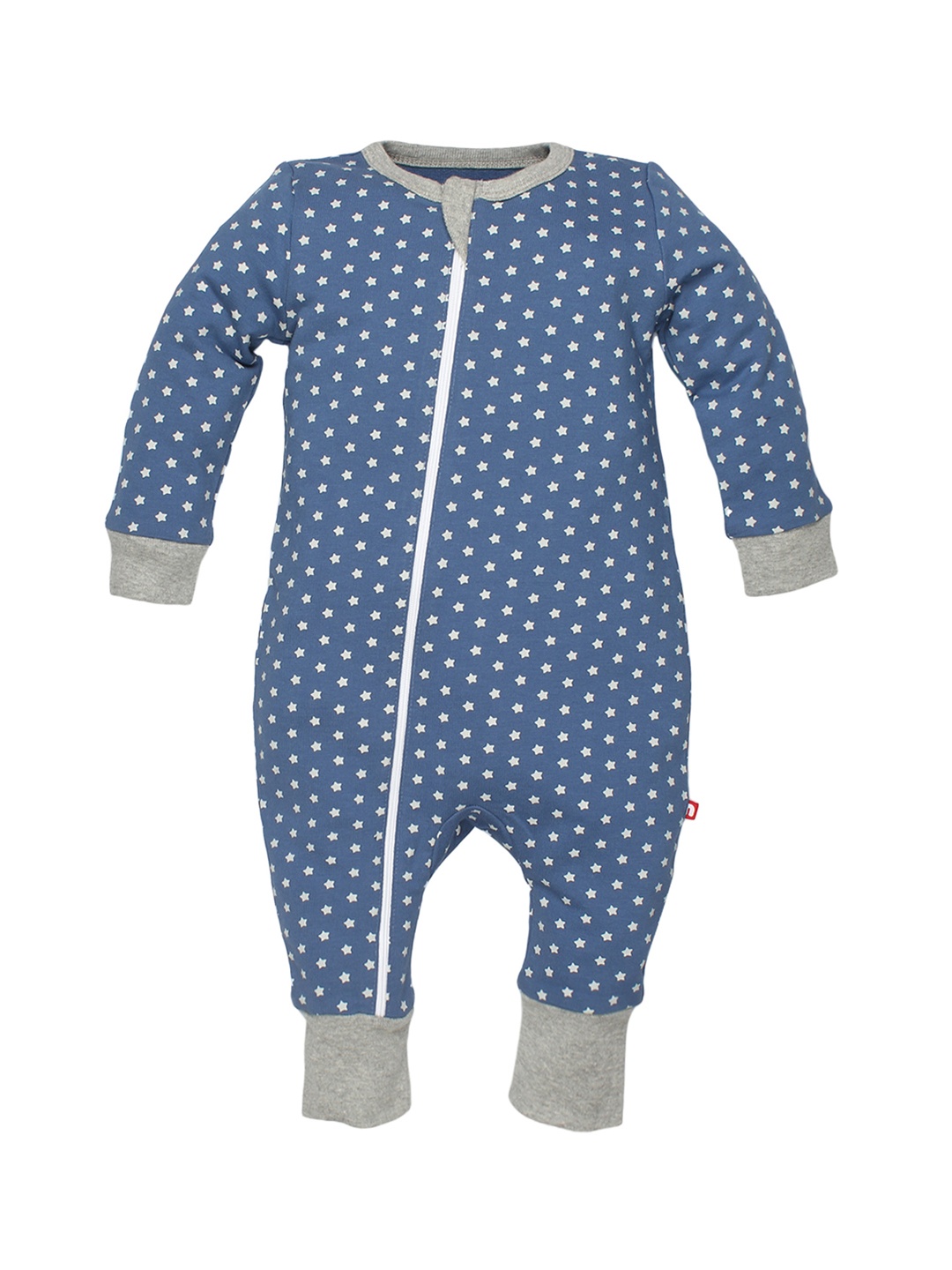 

Nino Bambino Infant Boys Blue & Grey Polka Dots Organic Cotton Printed Sleepsuit