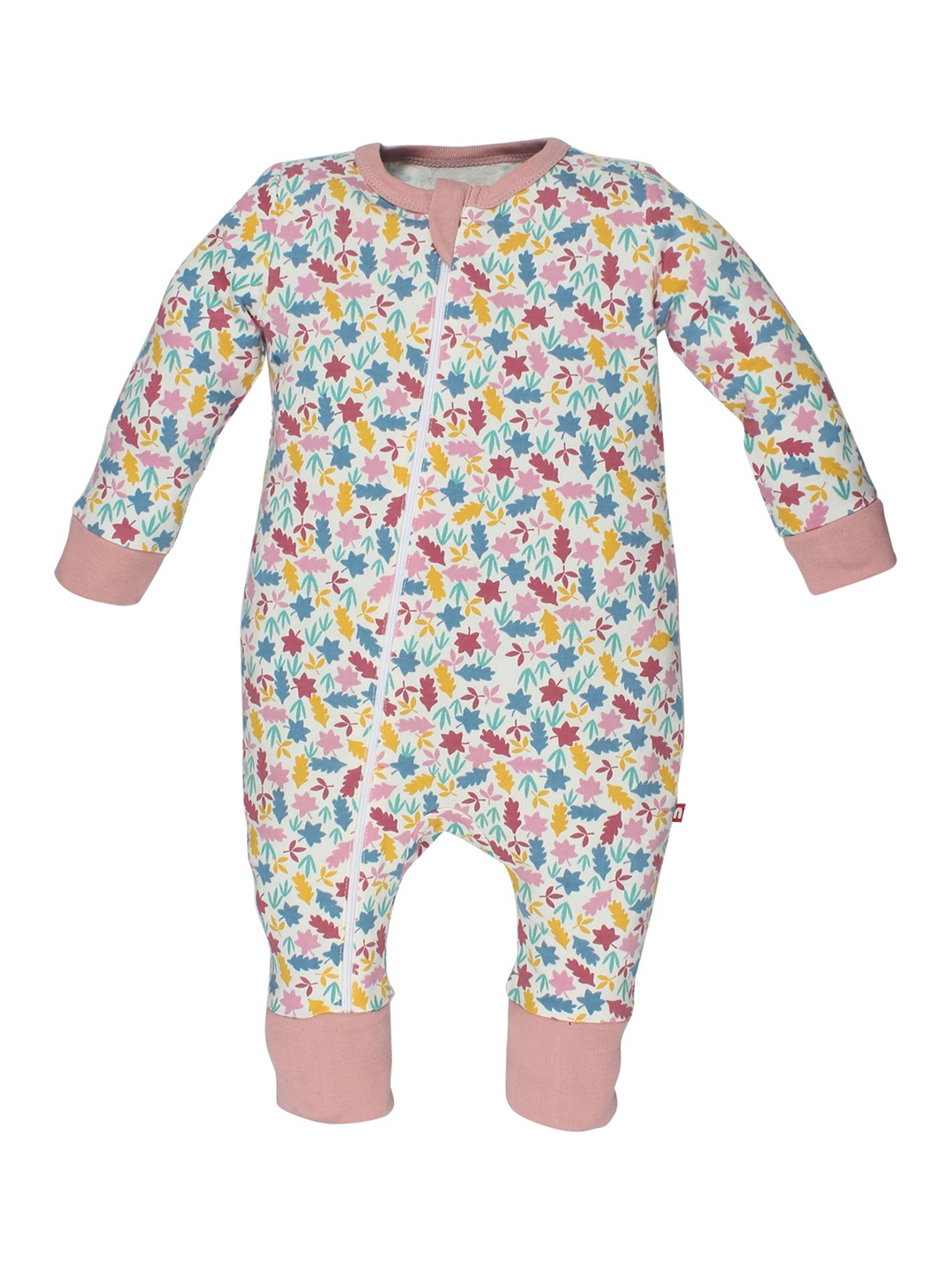 

Nino Bambino Boys White & Pink Printed Organic Cotton Sleepsuit