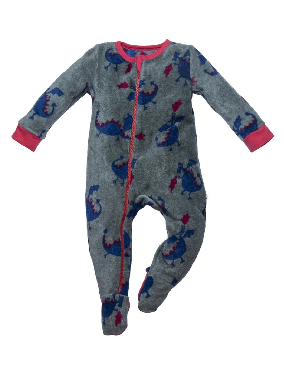 

Nino Bambino Infant Boys Grey & Blue Printed Fleece Sleepsuit