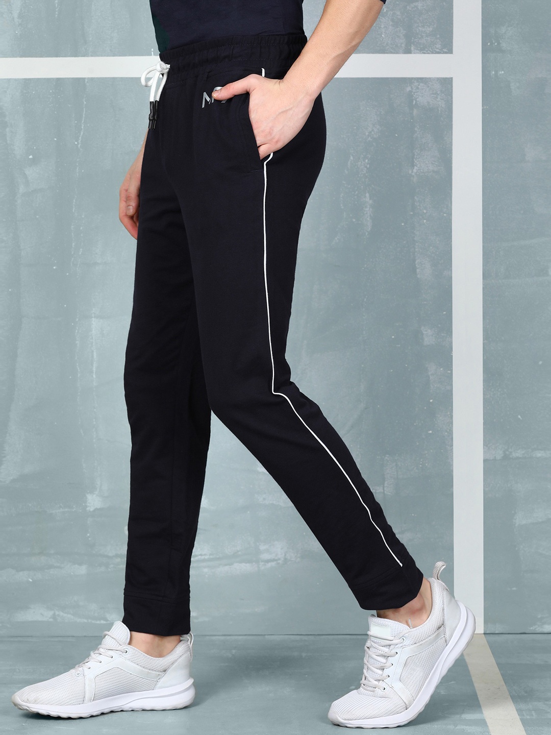 

M7 by Metronaut Men Navy Blue Solid Track Pants