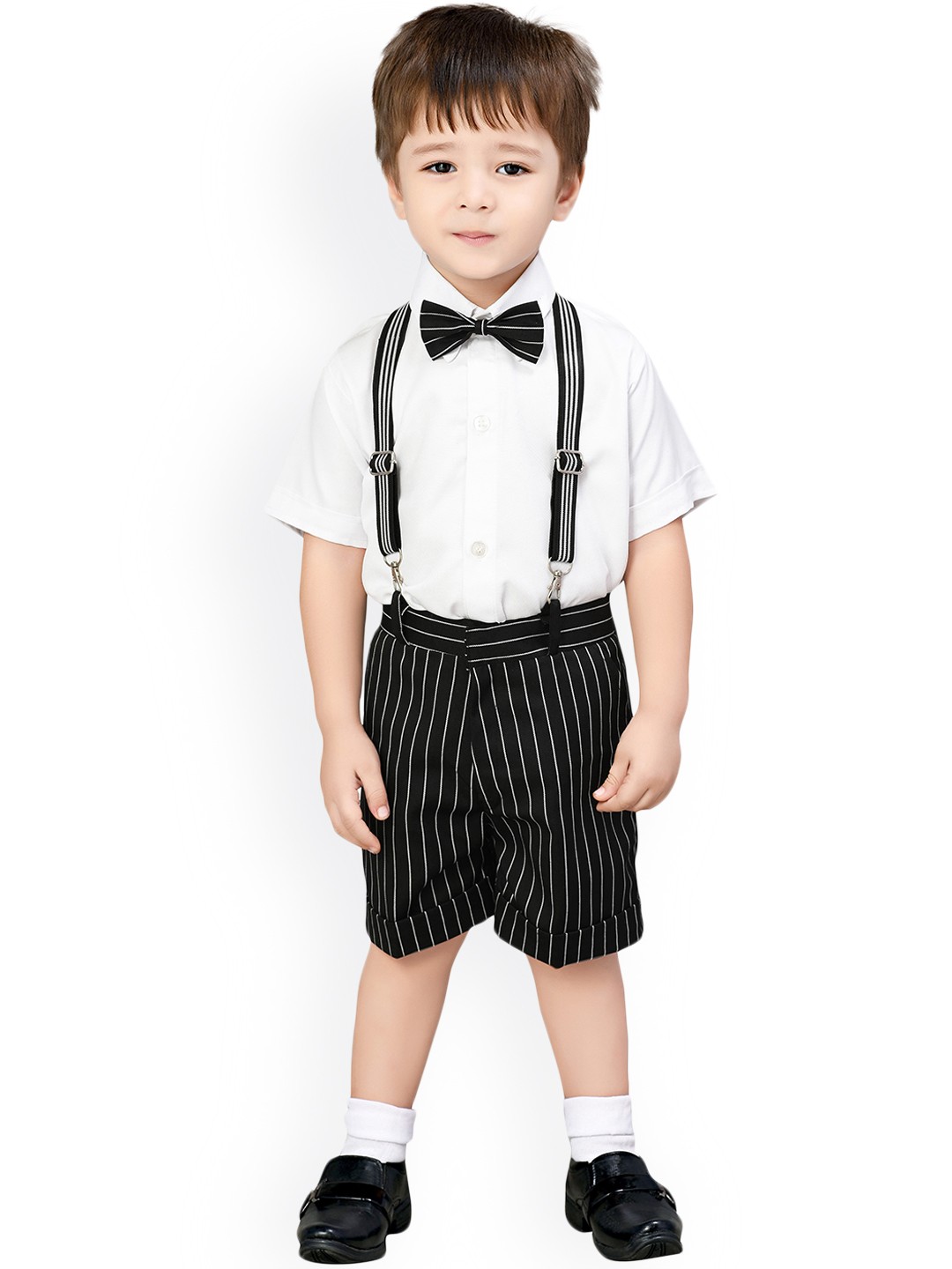 

Jeetethnics Boys Black Suspender Shorts Set