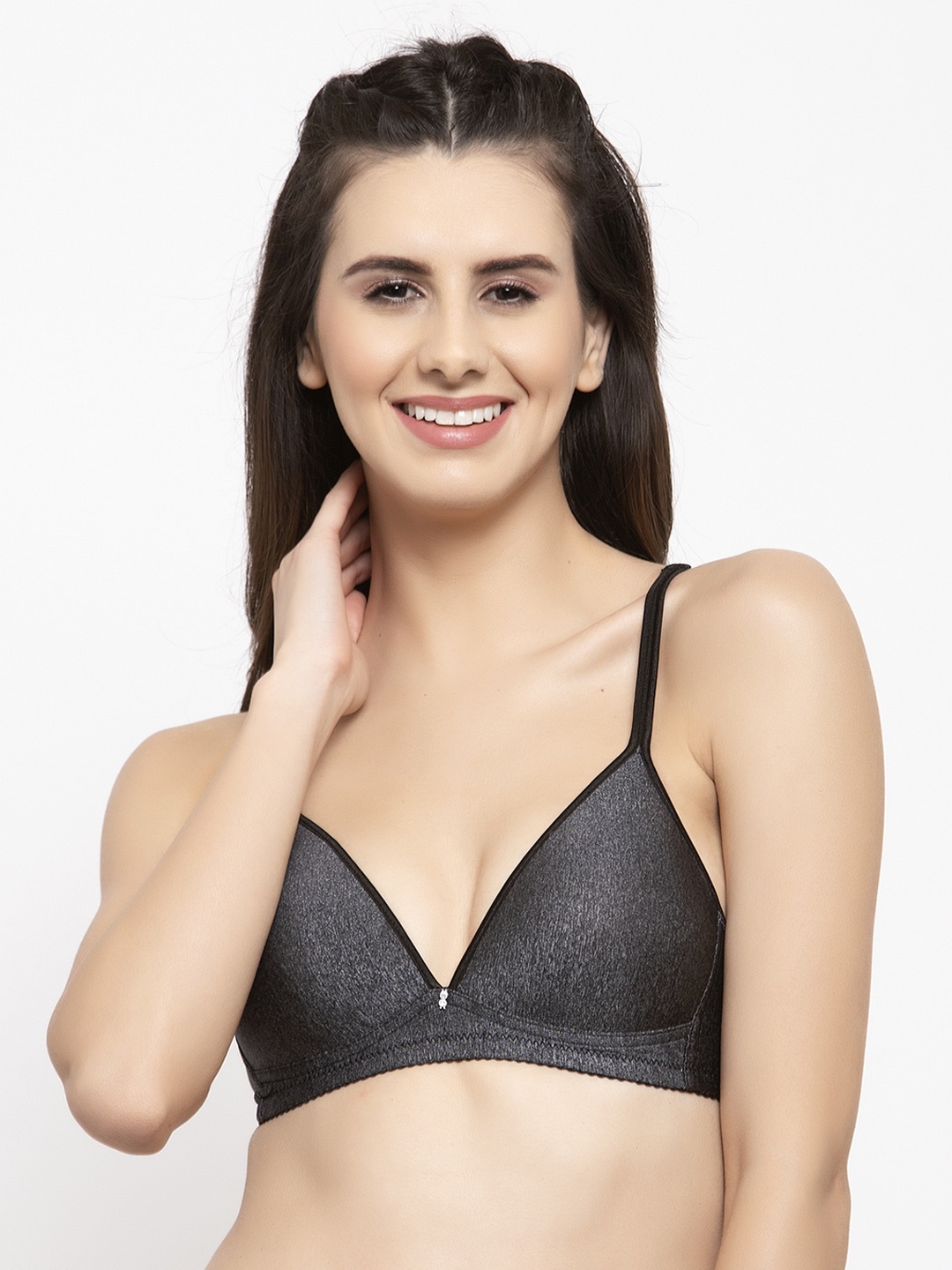 

PrettyCat Black Solid Non-Wired Lightly Padded T-shirt Bra PC-BR-6006-BLK-32B