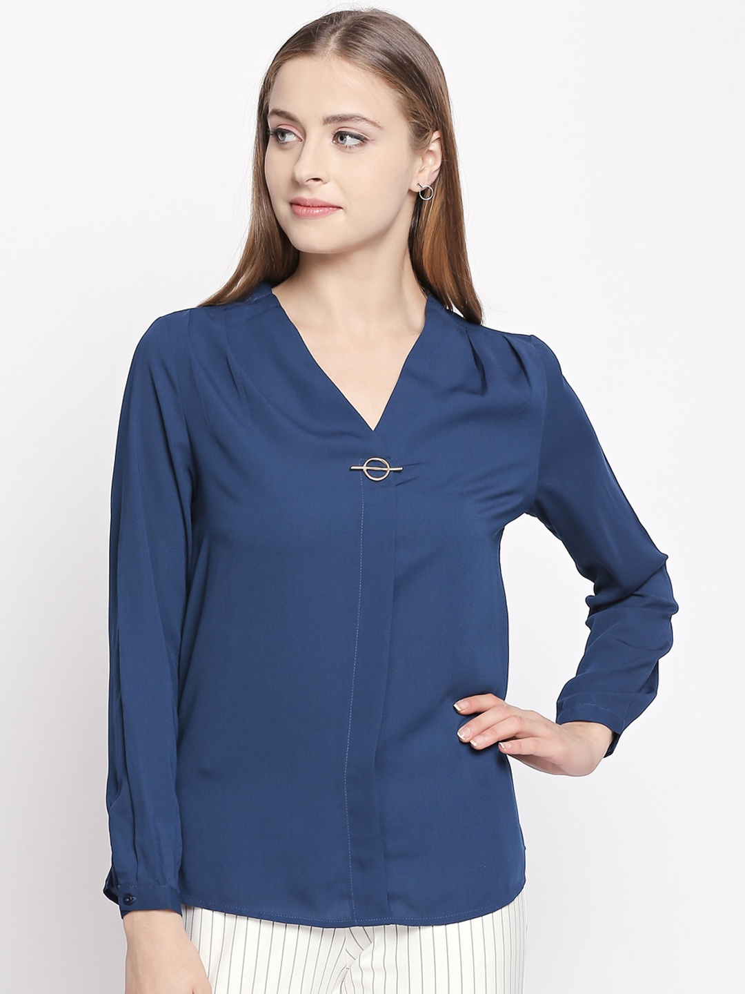 

Annabelle by Pantaloons Women Blue Solid Top