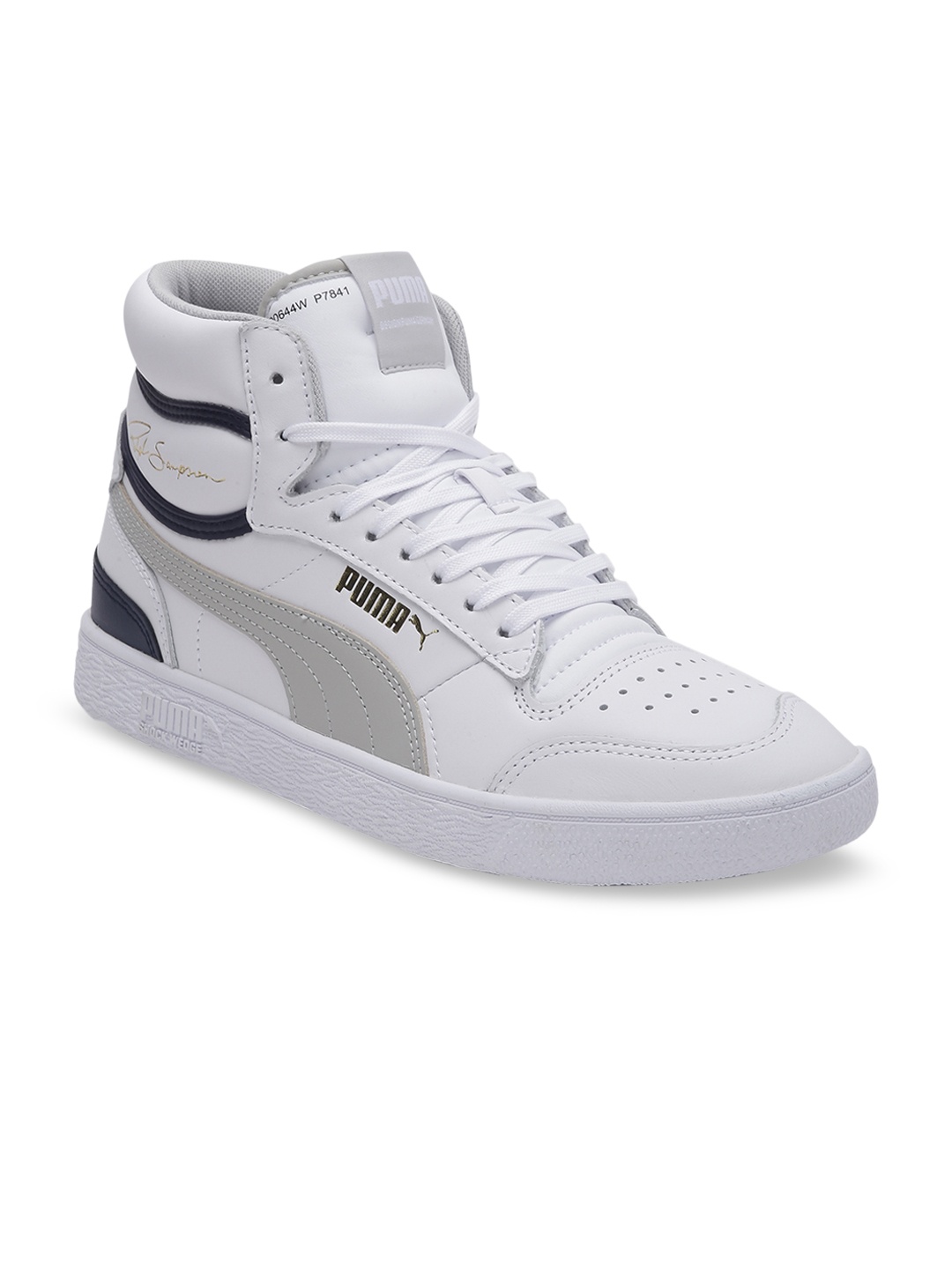 

Puma Unisex White & Grey Colourblocked Ralph Sampson Mid Sneakers