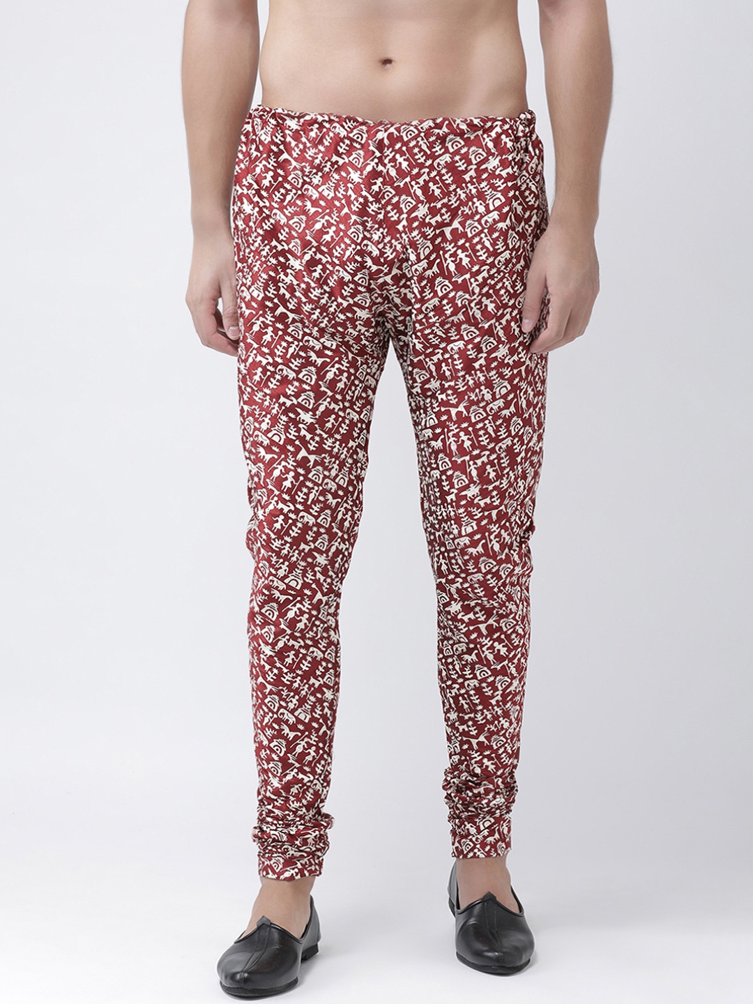 

Deyann Men Red & White Printed Churidar