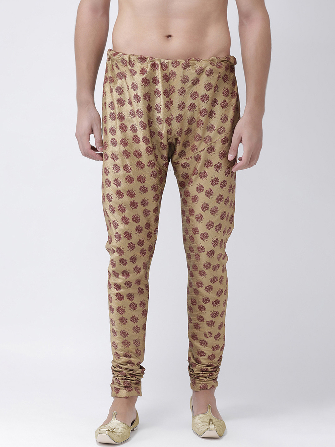 

DEYANN Men Brown & Beige Printed Silk Pyjamas