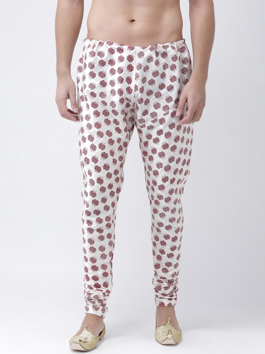 

Deyann Men Off White & Brown Floral Printed Churidar
