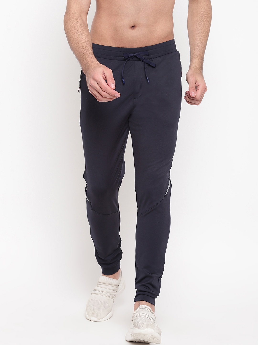 

SAPPER Men Blue Solid Slim-Fit Track Pants, Navy blue