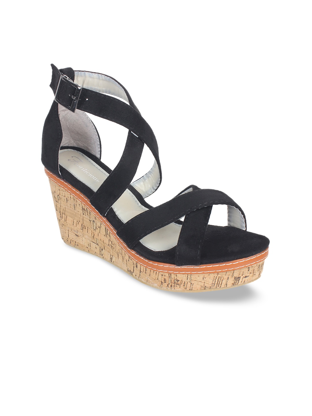 

Footilicious Women Black Solid Wedges