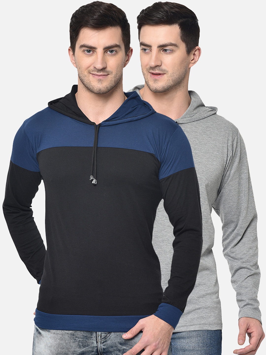 

MACK JONNEY Men Pack Of 2 Hood T-shirt, Black