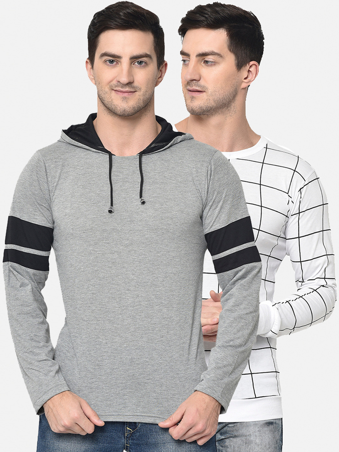 

MACK JONNEY Men Pack of 2 T-shirts, Grey melange