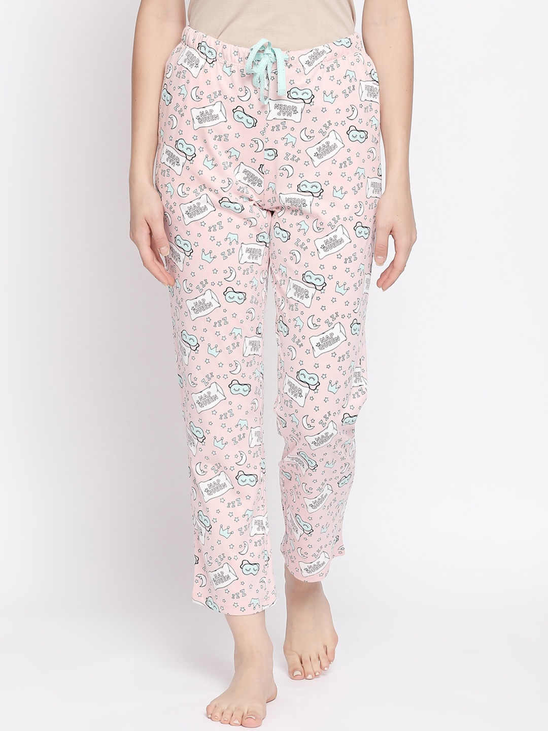 

Dreamz by Pantaloons Women Pink & Blue Printed Lounge Pants 8905172014624