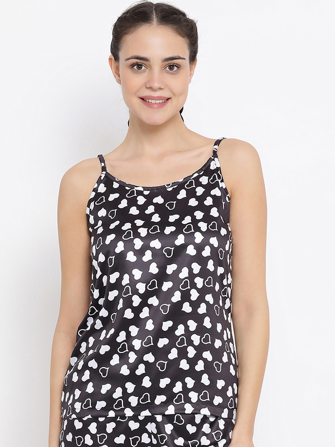 

Kanvin Women Black & White Printed Night Suit