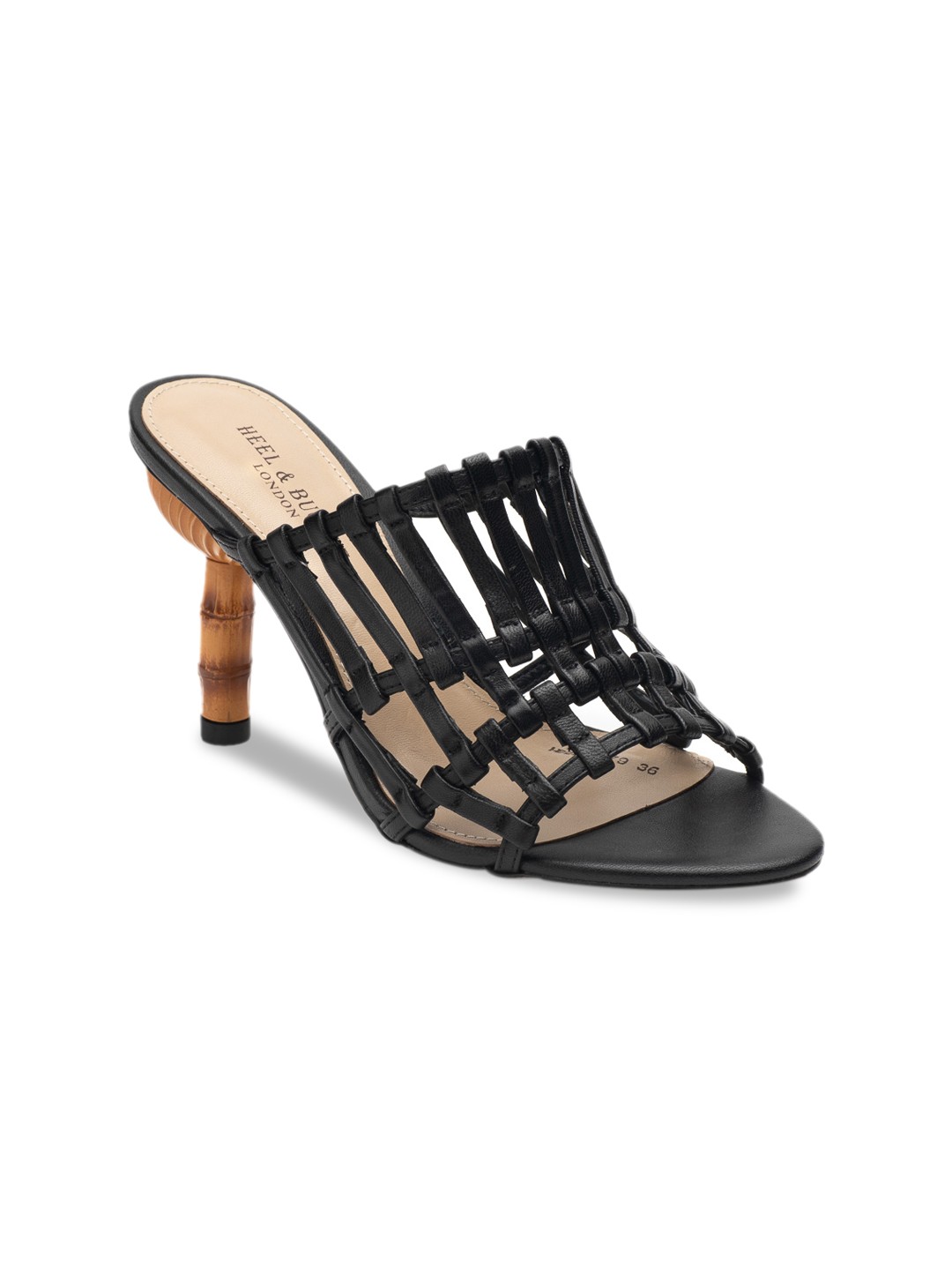

Heel & Buckle London Women Black Textured Leather Stilettos