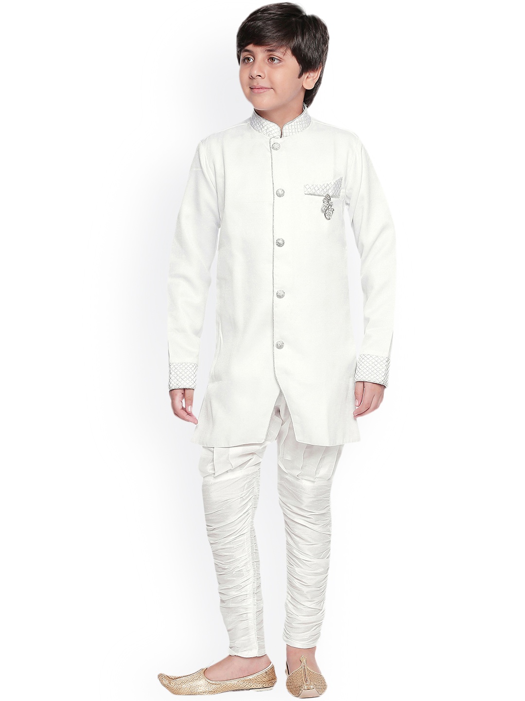 

Jeetethnics Boys White Solid Kurta with Pyjamas