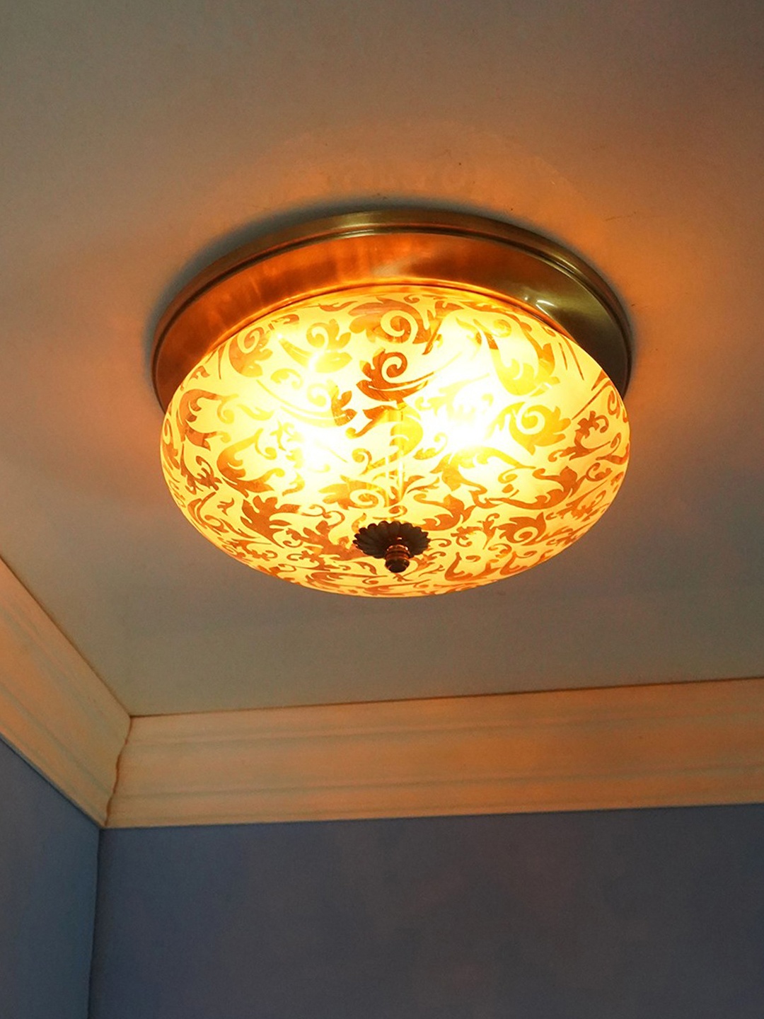 

Fos Lighting Gold-Toned Printed Brass Flush Mount