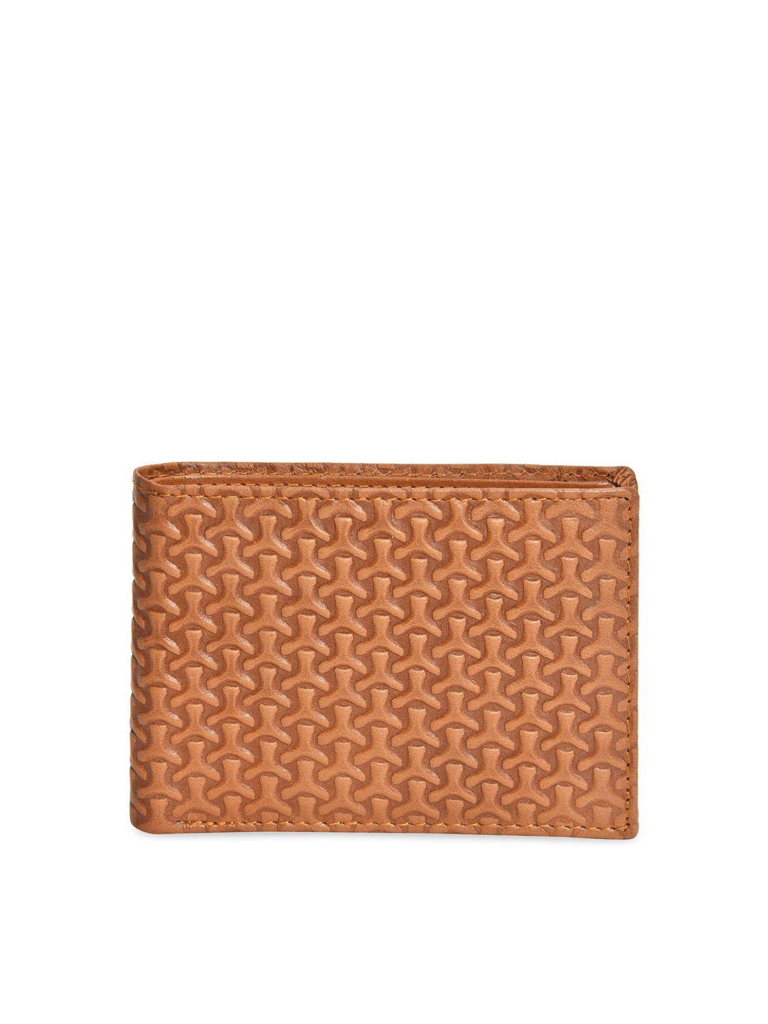 

Peseta Men Tan Brown Textured Two Fold Wallet