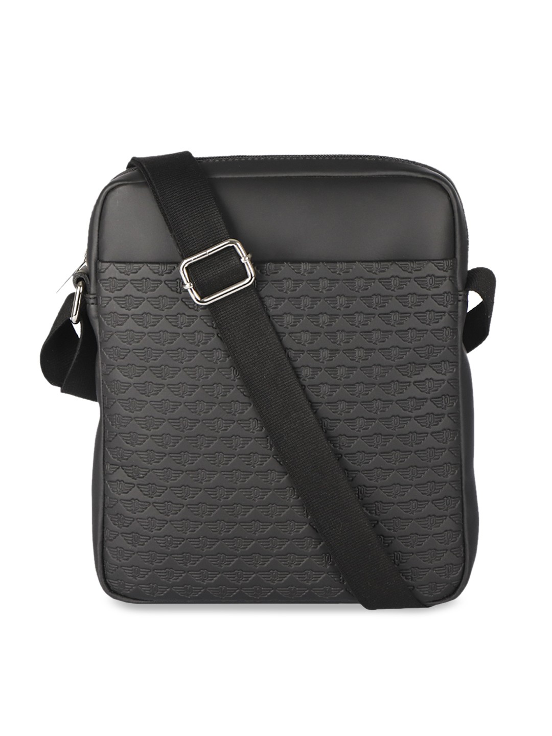 

Police Unisex Grey Textured Leather Sling Bag