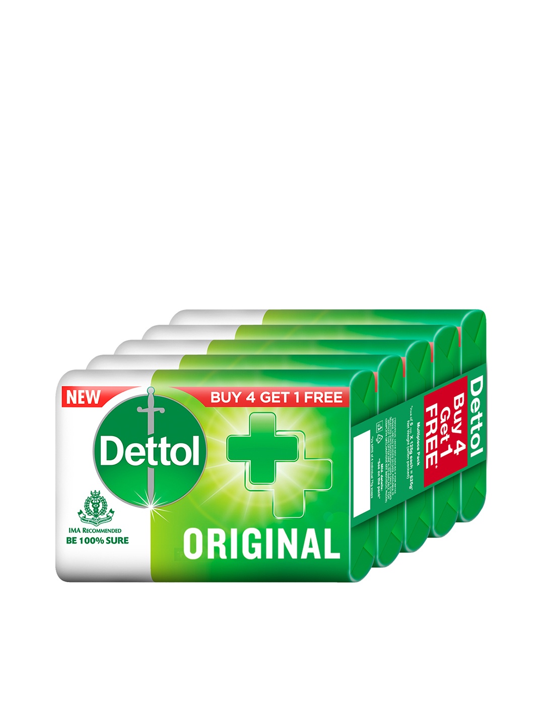 

Dettol Set of 5 Original Soaps, Green