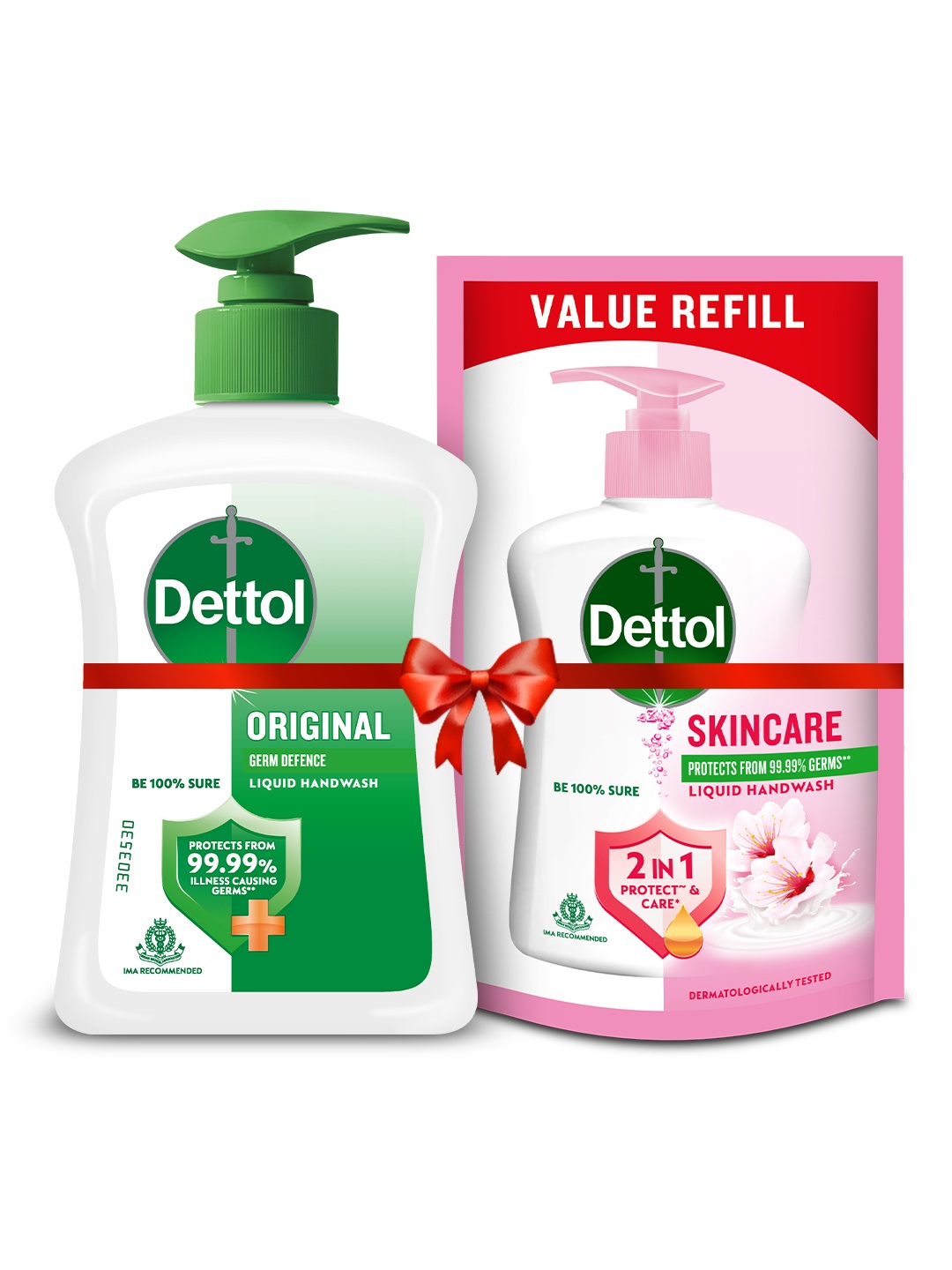 

Dettol Liquid Handwash Original Pump 200ml + Dettol Liquid Soap Pouch 175ml, Pink