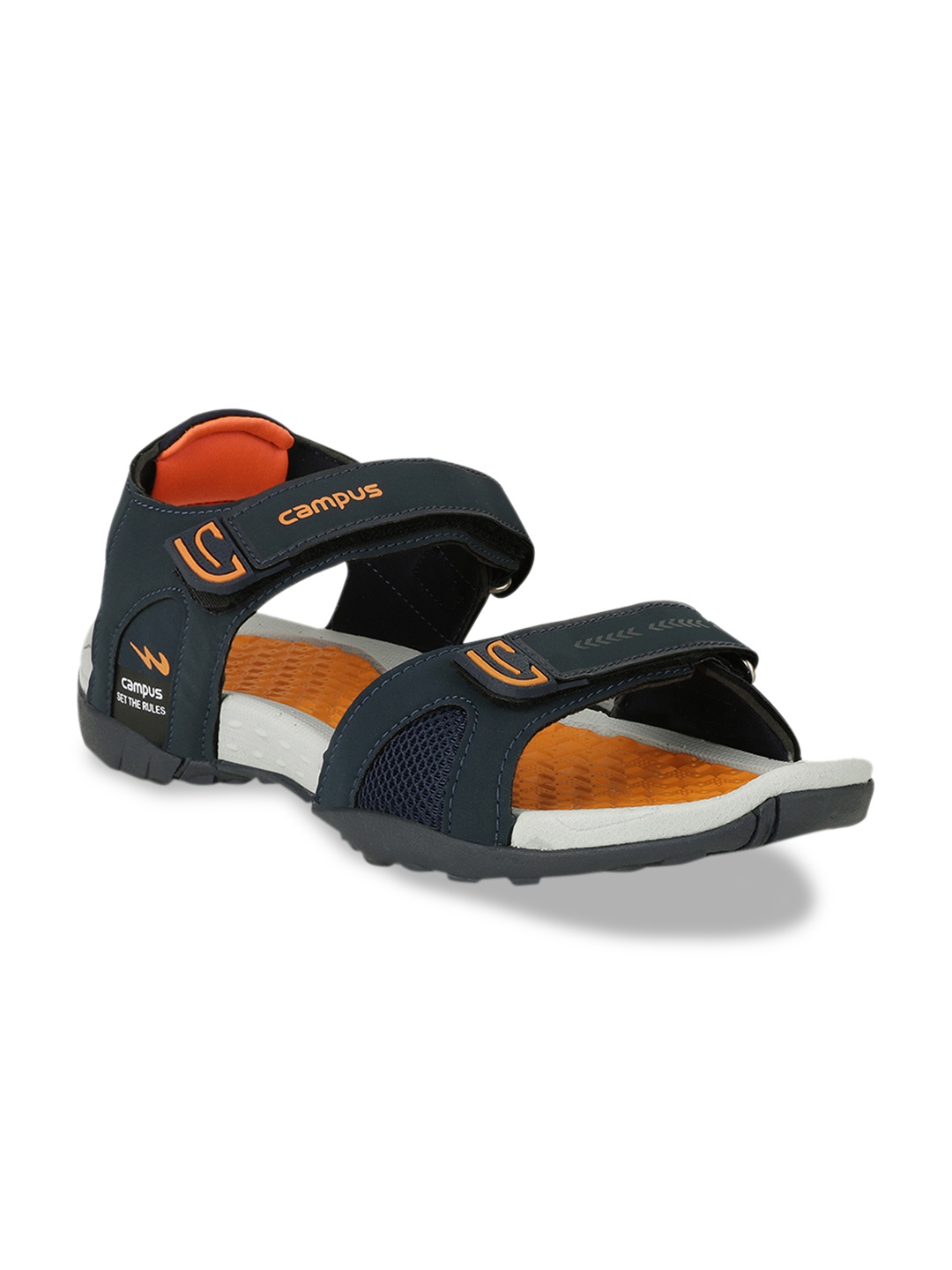 

Campus Men Teal Green & Orange Solid Sports Sandals