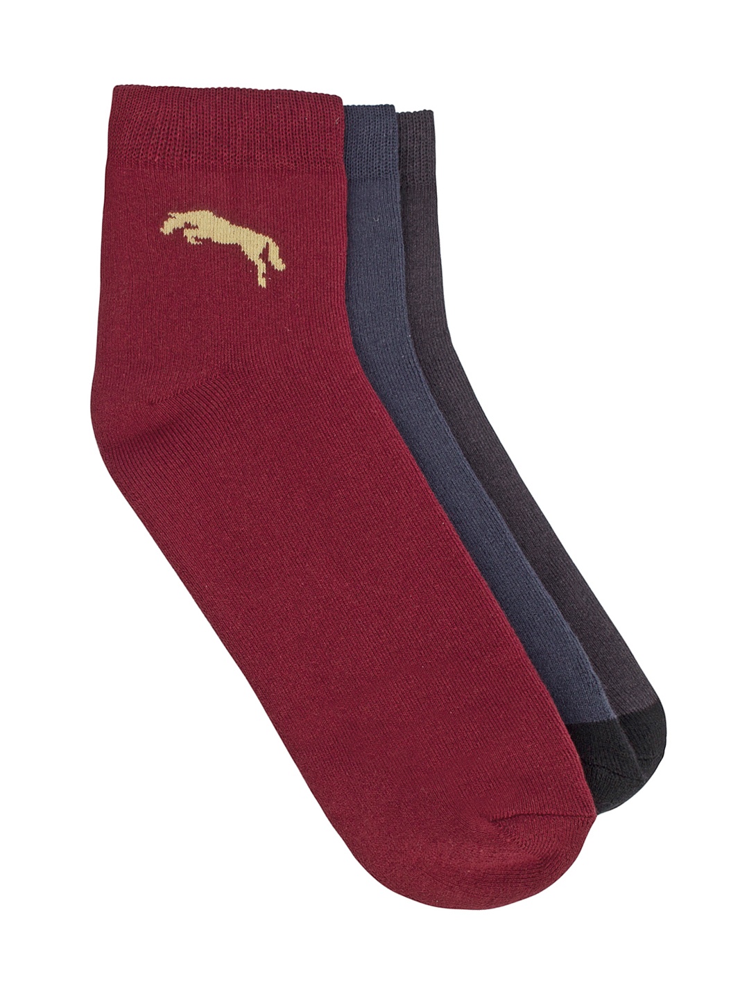 

JUMP USA Women Pack Of 3 Patterned Ankle-Length Socks, Maroon