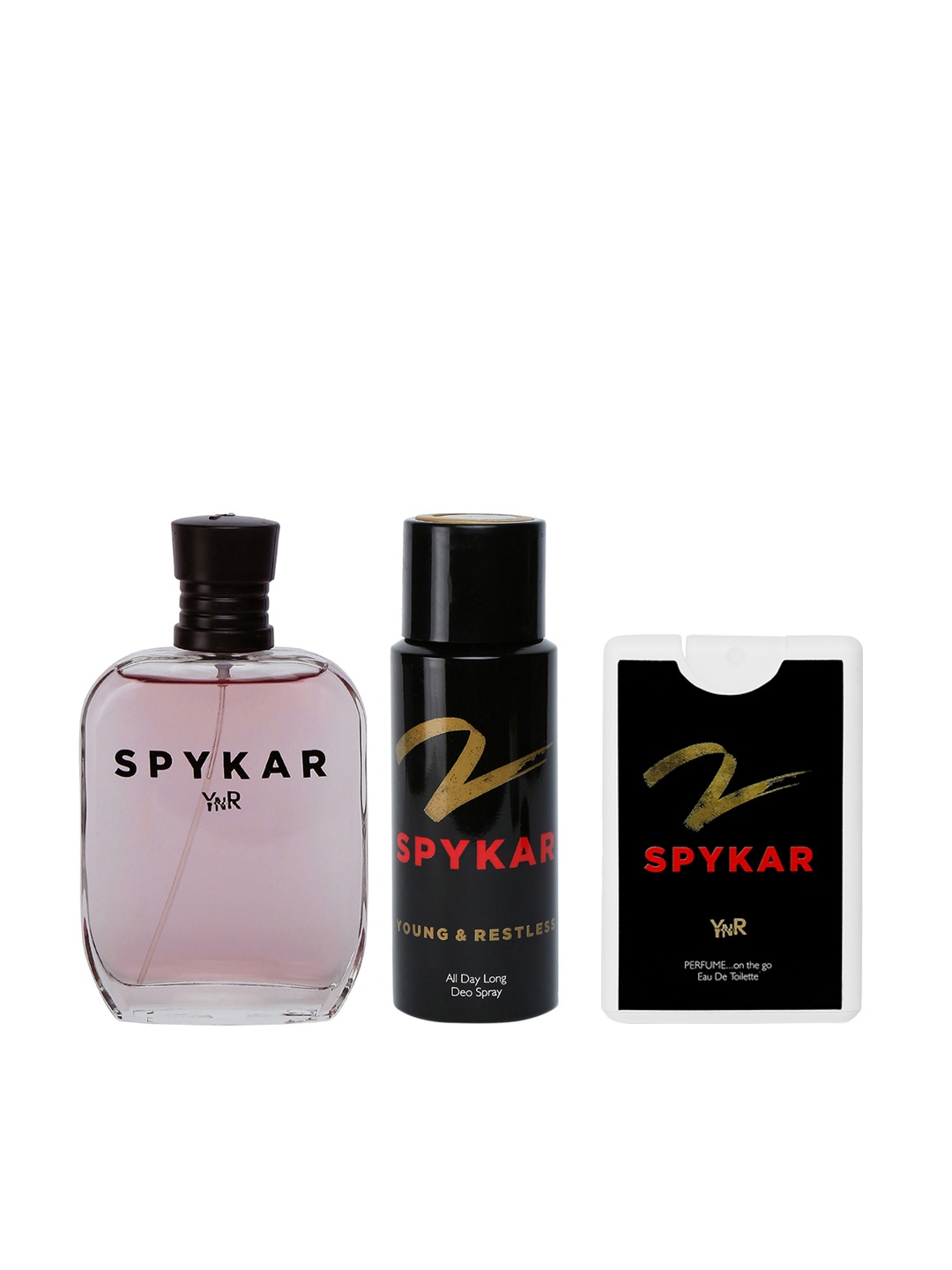 

SPYKAR Unisex Pack of 3 YNR Pefume Deodorant & Pocket Perfume Combo - 270 ml, Black